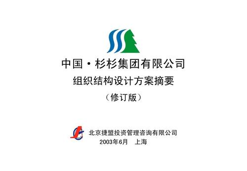 组织结构设计方案摘要 (修订版) 北京捷盟投资管理咨询 2003